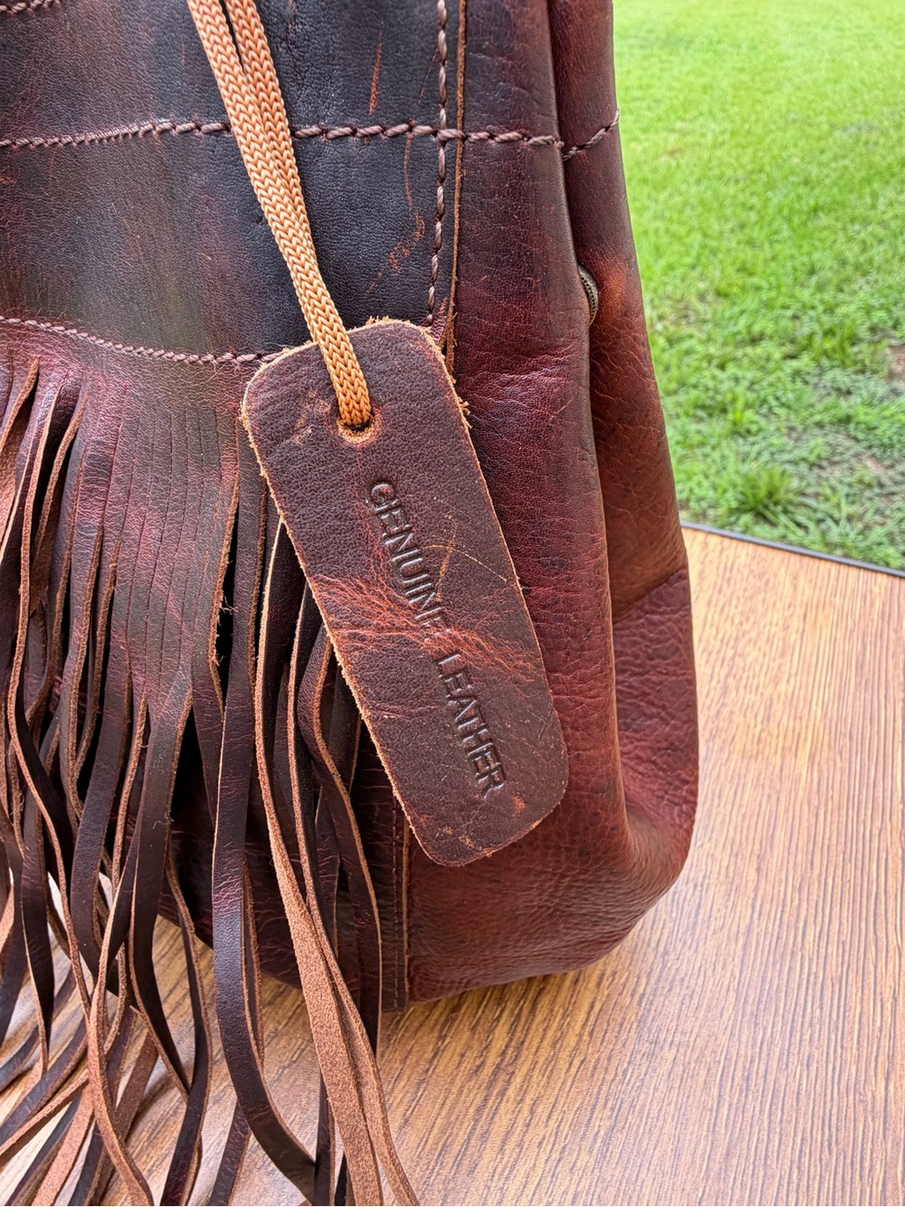 Genuine Leather Fringe Crossbody Bag Brown Boho Western Festival Purse - Picture 6 of 15